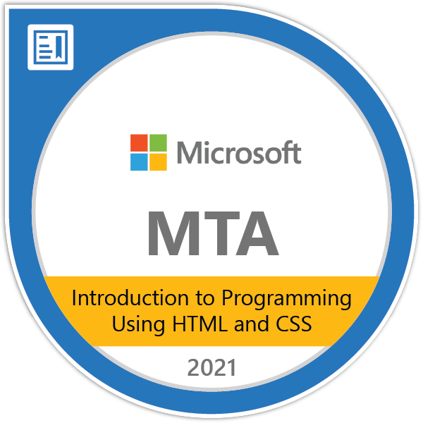 Microsoft MTA HTML certification badge