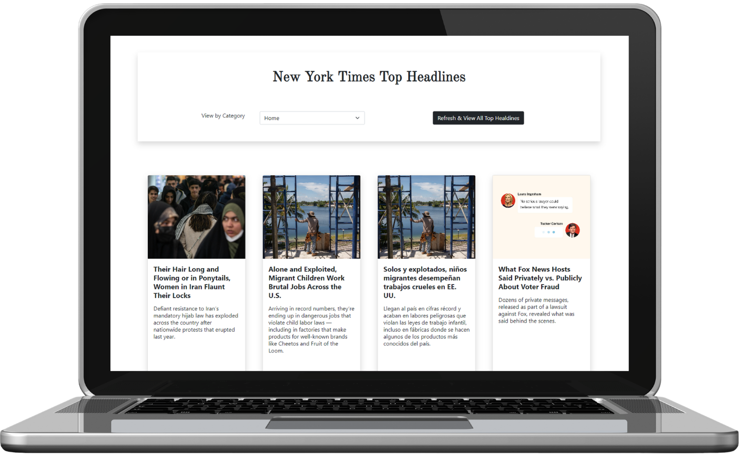 New York Times REST API news feed generator